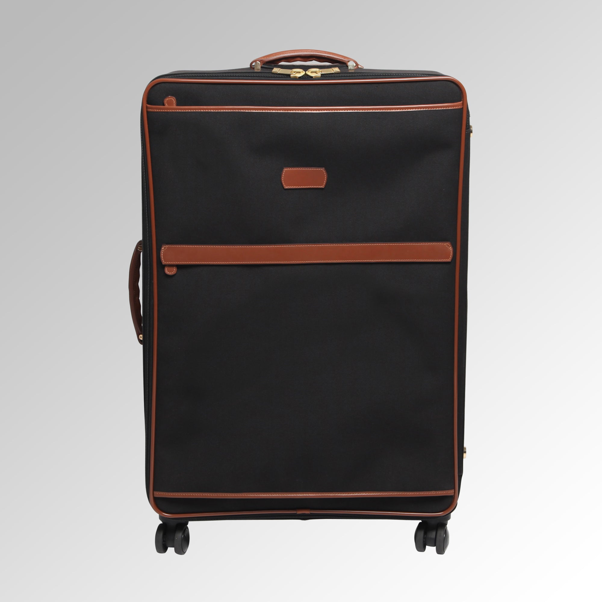 Travel - Black/Tan Wheeled Luggage