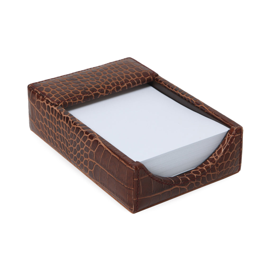 ALLIGATOR EMBOSSED EXECUTIVE DESK SET MEMO TRAY