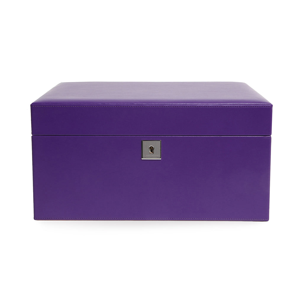 CALF LEATHER TWO TRAY JEWELRY BOX