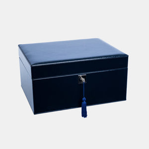 CALF LEATHER TWO TRAY JEWELRY BOX