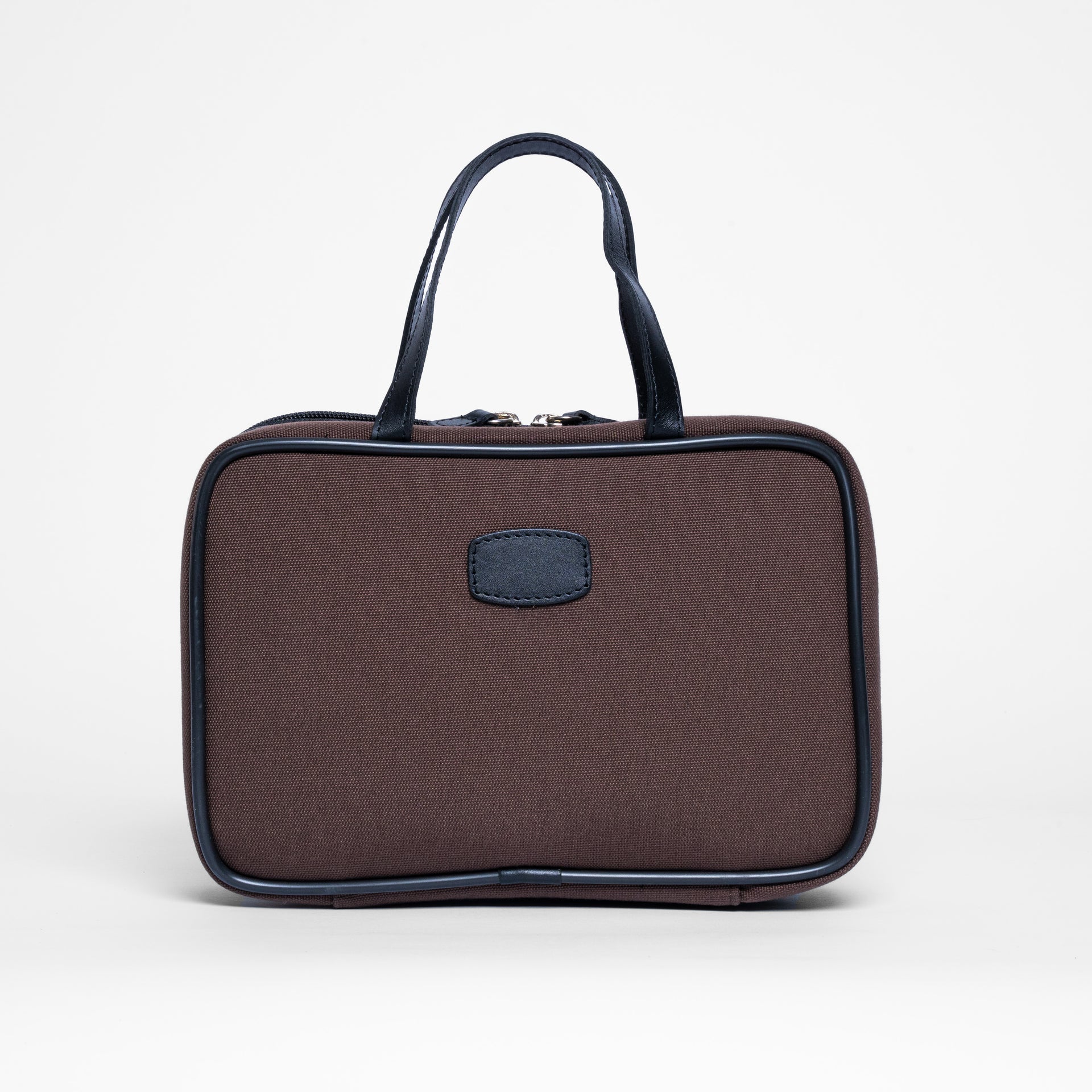 CANVAS AND LEATHER TRAVEL KIT BROWN/ Black