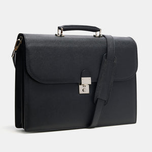 GRAINED LEATHER FLAP BRIEF