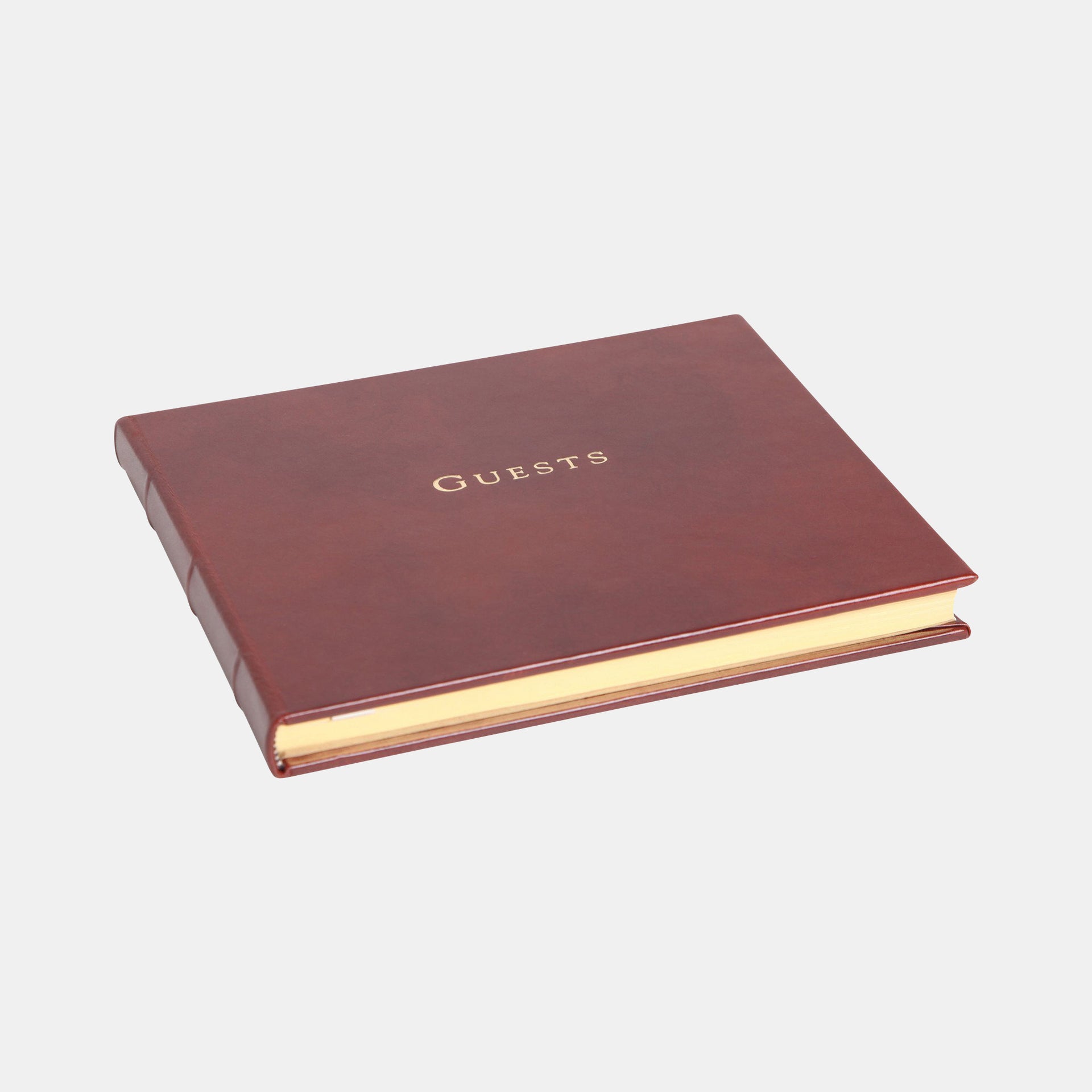 Personalised Guest Book in Tan Leather - Personalised Tan Leather