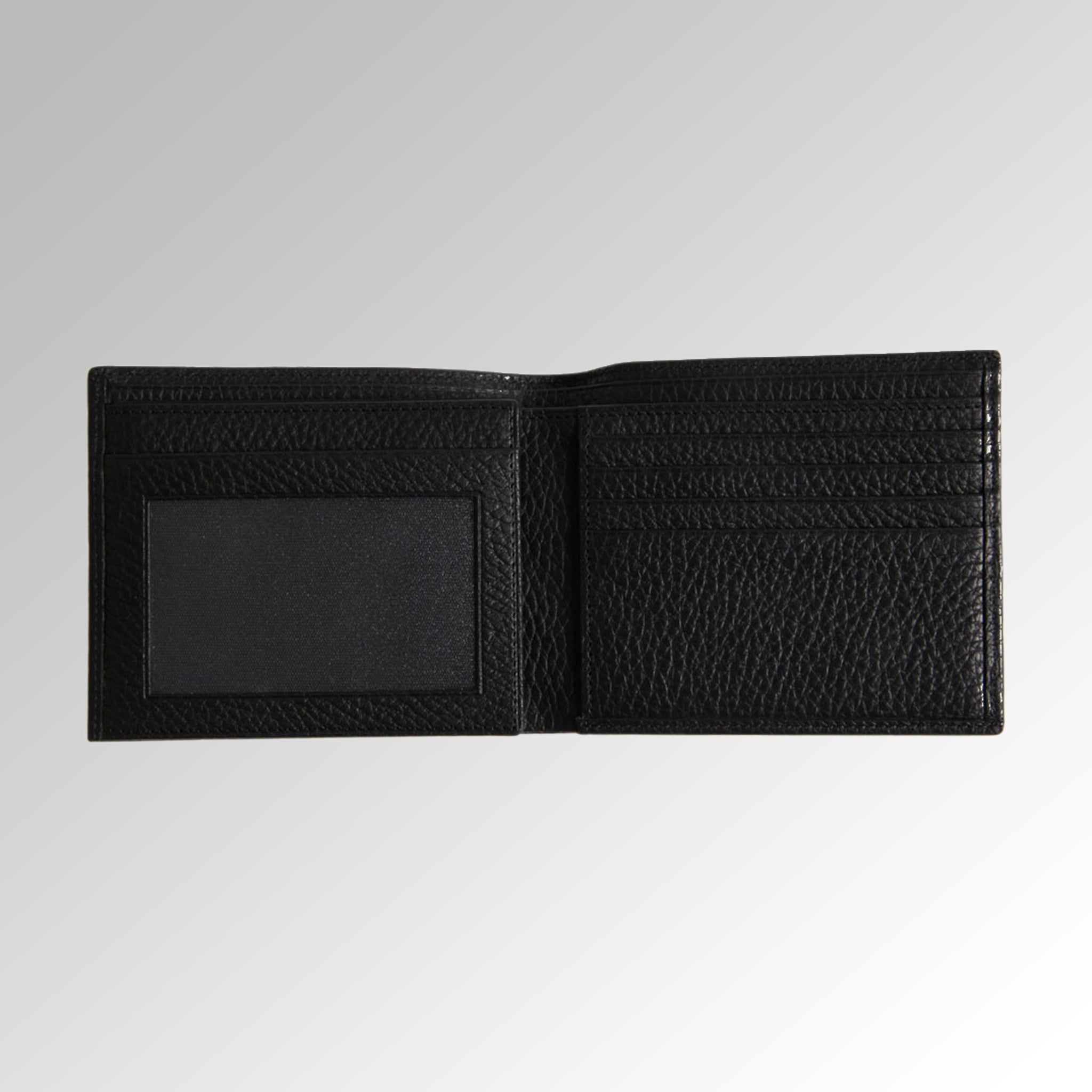 Hip Check-Print Bi-Fold Wallet, Black