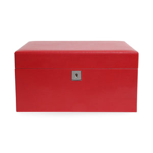 CALF LEATHER TWO TRAY JEWELRY BOX