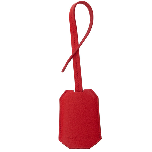 LEATHER LUGGAGE TAG WITH TASSEL - T. Anthony