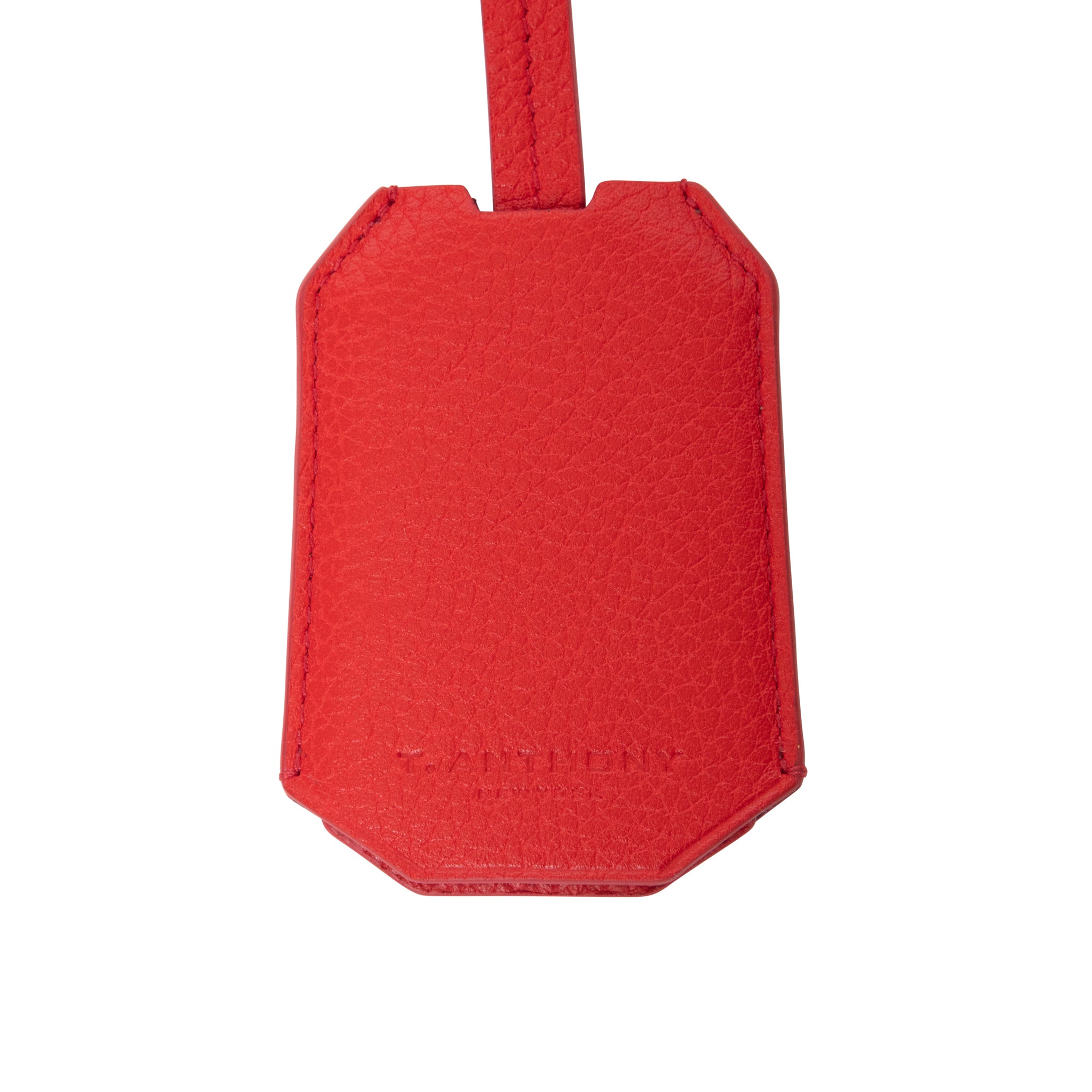 LEATHER LUGGAGE TAG WITH TASSEL - T. Anthony